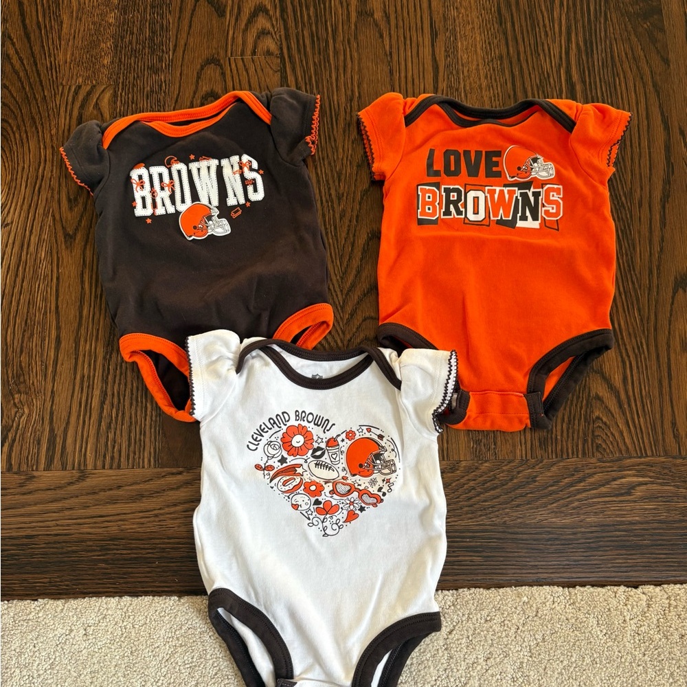 Cleveland Browns onesie lot 3/6 month